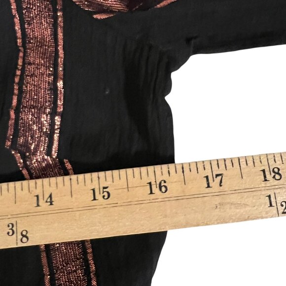 Adelyn Rae Dark Romantic Festival Chic Striped Long Sleeve Tiered Midi Dress S - Picture 8 of 12